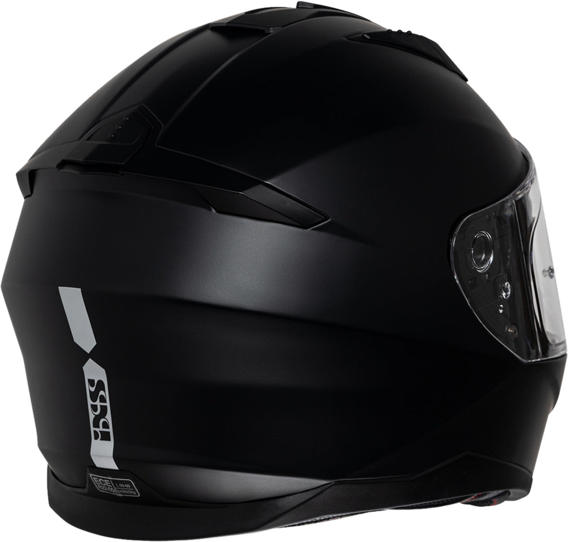 Schwarzer iXS Integralhelm iXS217 1.0 im matten Finish, vollständiger Schutzhelm für Radfahrer, Ansicht von vorne