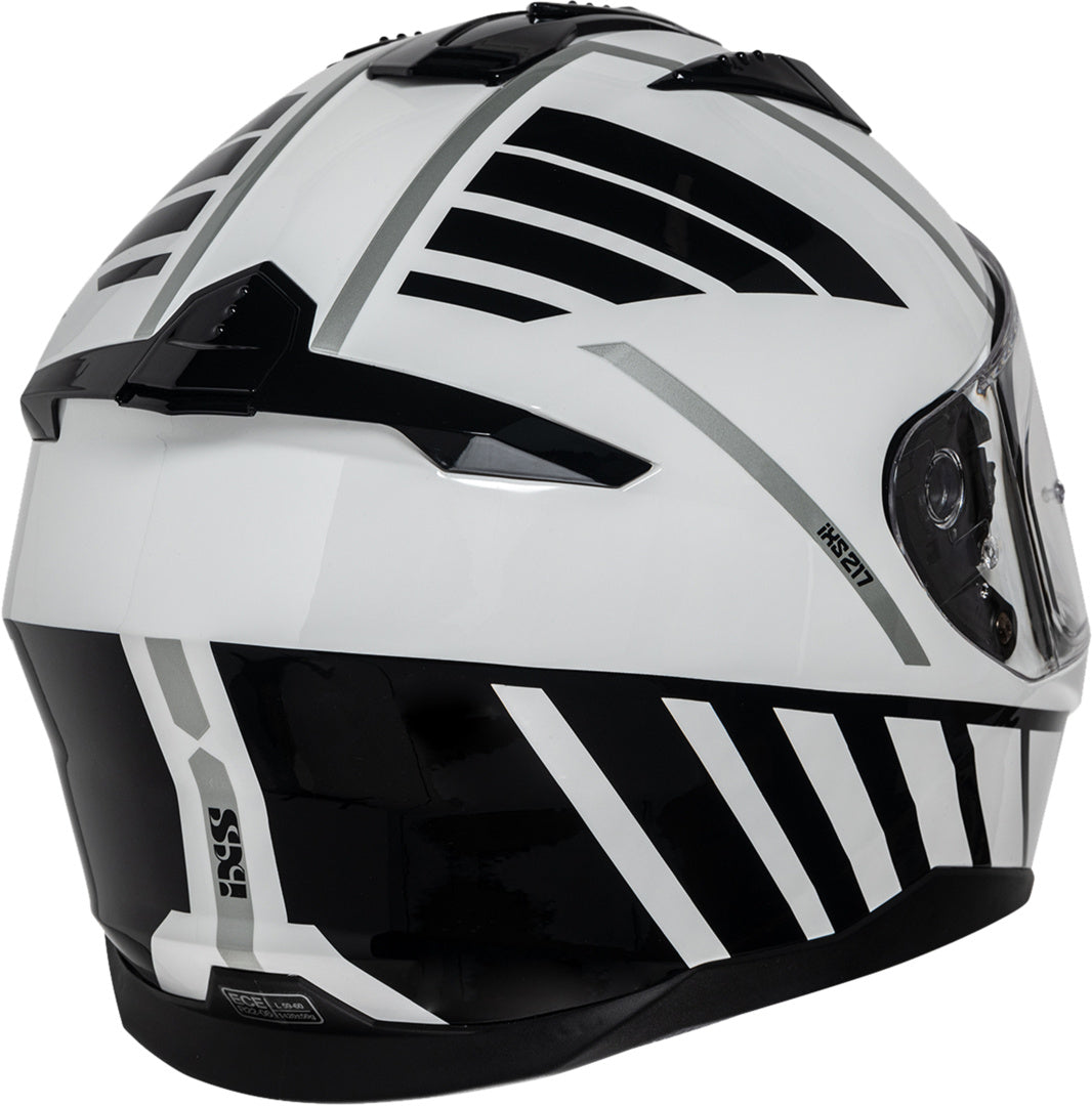 iXS Integralhelm iXS217 2.0 in Weiß-Schwarz, vollsichtiger Motorradhelm mit Belüftung und Sicherheitsfeatures.