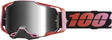 100% Armega Motocrossbrille mit silberner Spiegel-Linse, langlebiges MX-Brillen-Design für Schutz und Sicht bei Rennen
