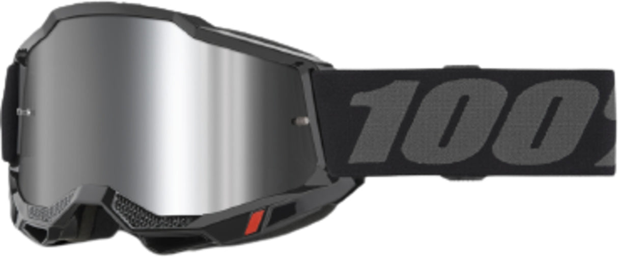 100% Motocrossbrille Accuri 2 Black - Mirror Silver Lens