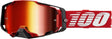 100% Armega Motocrossbrille Red - Mirror Red Lens