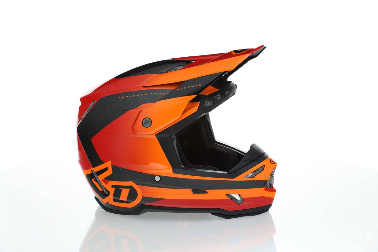 Motocrosshelm 6D ATR-3 Pure Gloss Orange mit schwarzem Visier, stabiler Schutz für Offroad-Fahrten, sportliches Design