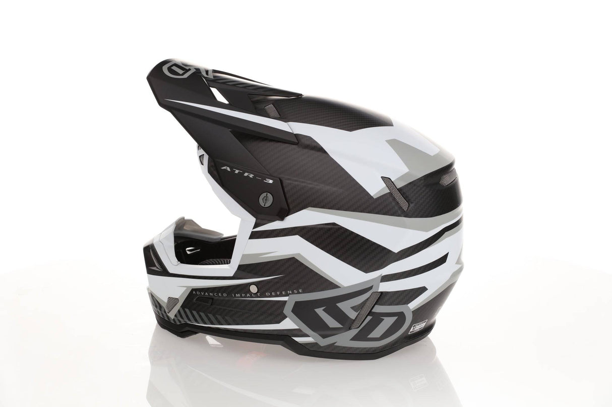 Motorradhelm 6D ATR-3 Rival in mattem Weiß, leichtes Motocross-Helm mit visier und Belüftungsöffnungen