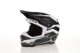 Schwarzer 6D ATR-3 Rival mattweißer Motocrosshelm mit Visier und Belüftungsöffnungen, Schutzbrille nicht enthalten.