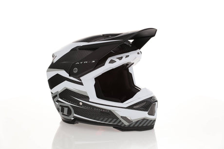 Motocrosshelm 6D ATR-3 Rival in mattem Weiß, stabile Schutzbrille und Belüftungssystem sichtbar