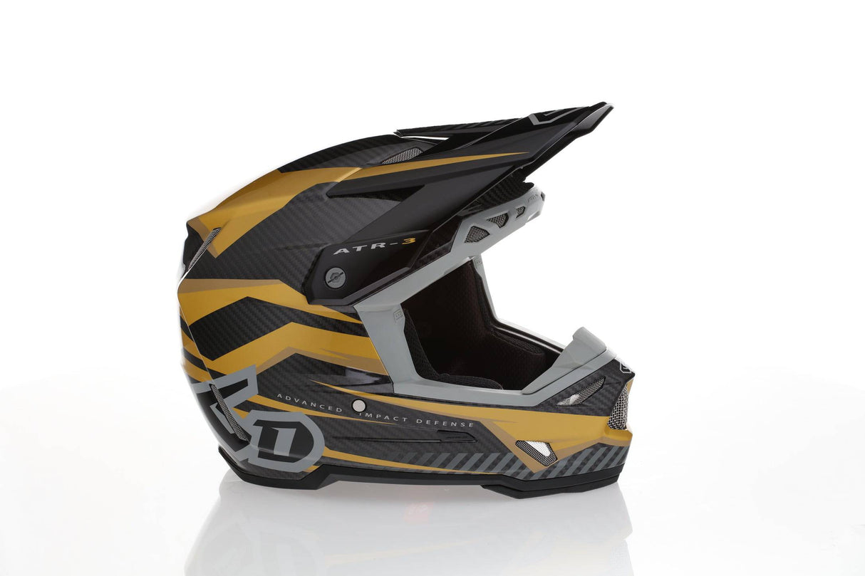 Goldener 6D ATR-3 Rival Gloss Motocrosshelm mit aerodynamischem Design und Belüftungssystem, sicherer Schutz für Offroad-Fahrer