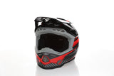 Motocrosshelm 6D ATR-3 Rival Gloss Rot mit Visier und Belüftungsöffnungen, hochwertiger Motocrosshelm für Fahrer.