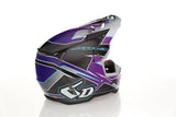 Motocrosshelm 6D ATR-3 Reflex Gloss Lila mit Visier und Belüftungsöffnungen, leichter Helm für Offroad-Fahrten