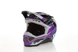 Motocrosshelm 6D ATR-3 Reflex Gloss Purple FIM mit verstellbarer Visier und atmungsaktivem Innenfutter, glänzendes lila Design