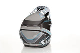 Weißer 6D ATR-3 Reflex Gloss Motocrosshelm mit schützender Design und Belüftung, seitliche Reflexdetails sichtbar.