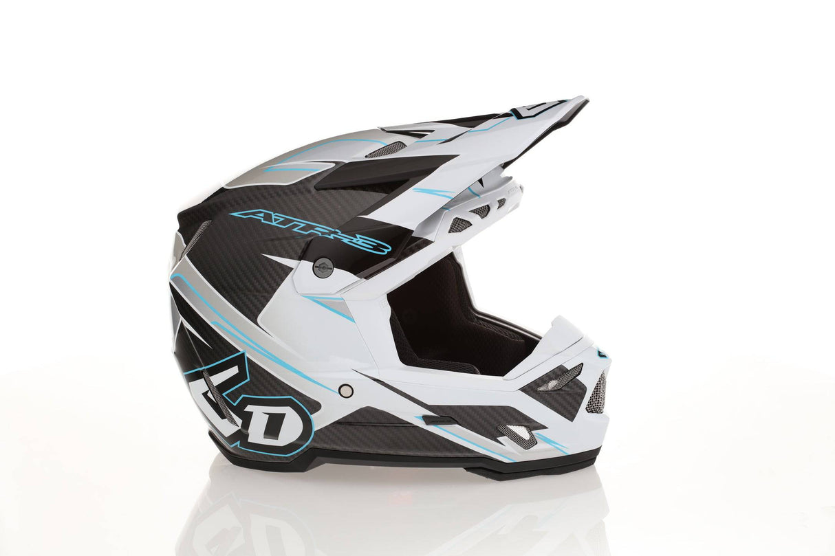 Motocrosshelm 6D ATR-3 Reflex Gloss Weiß, stabiler Motocrosshelme mit reflektierenden Details, für Sicherheit beim Offroad-Fahren