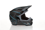 Schwarzer 6D ATR-3 Reflex Gloss Motocrosshelm mit Visier und Belüftungsöffnungen, leicht und robust für Offroad-Fahrten.