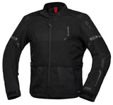 Schwarze iXS Tour Jacke Lennox-ST für Abenteuer; atmungsaktive, strapazierfähige Outdoor-Jacke mit Reißverschlusstaschen.