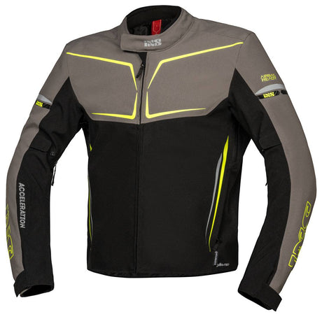 iXS Sport Jacke TS-Pro ST+ in schwarz-grau-fluo gelb, touring Jacke mit reflektierenden Elementen und sportlichem Design