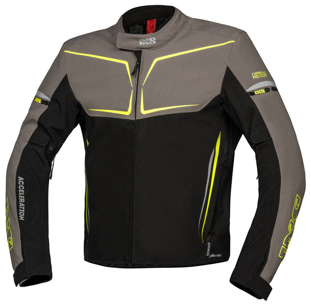 iXS Sport Jacke TS-Pro ST+ in schwarz-grau-fluo gelb, touring Jacke mit reflektierenden Elementen und sportlichem Design