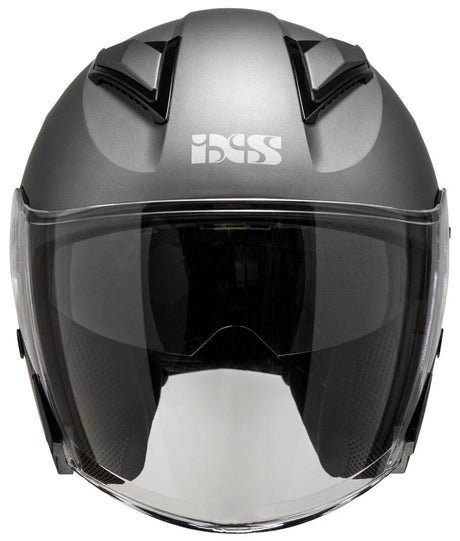 Graue iXS Jethelm iXS868 SV mit mattem Finish, Sichtscheibe und Belüftung für sicheren Motorradschutz