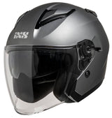 Graue iXS Jethelm iXS868 SV mit matt Finish, sichtbare Belüftungsöffnungen und komfortabler Passform, ideal für Motorradfahrer
