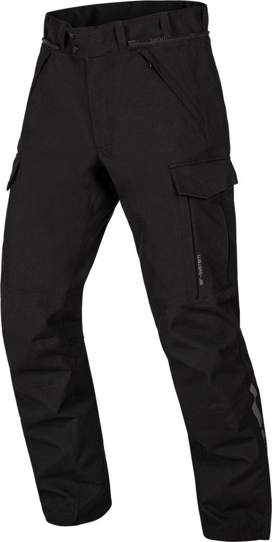 Schwarze iXS Tour Adventure Hose Space-ST+ mit robustem Material und verstellbarem Bund, ideal für Outdoor- und Motorradtouren