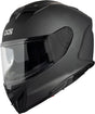 Schwarzer iXS Integralhelm iXS912 SV 1.0 in matt, mit klarer Visier und aerodynamischem Design, auf einem Motorrad display
