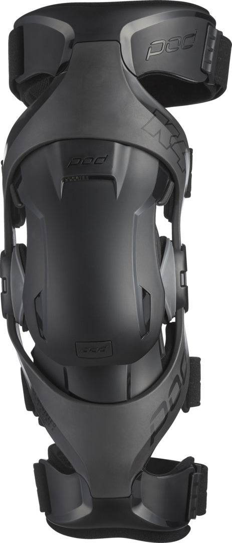 Schwarze POD Knieorthese K4 2.0 mit verstellbarem Band für Stabilität und Unterstützung bei Knieverletzungen.