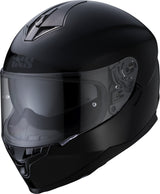 Schwarzer iXS Integralhelm 1100 1.0 mit Visier, aerodynamisches Design, für sicheren Schutz beim Radfahren.
