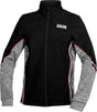 Schwarze, graue und rote iXS Funktions-Jacke ICE 1.0 mit atmungsaktivem Material und reflektierenden Details, Frontansicht