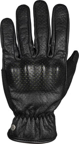 Schwarze iXS Tour Entry Handschuhe aus Leder und Textil, für Motorradtouren, mit Knöchelschutz und atmungsaktivem Design