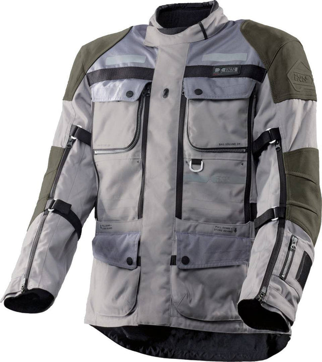 Leichte iXS Tour LT Jacke Montevideo-Air 2.0 in Hellgrau und Dunkelgrau, Adventure-Jacke für Outdoor-Aktivitäten