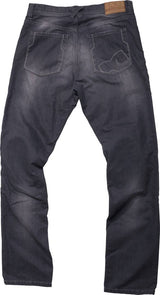 Graue iXS Jeans Wyatt Tourenhose aus robustem Stoff, zeigt Details wie Taschen und Nähte, für Herren, seitliche Taschen und Passform