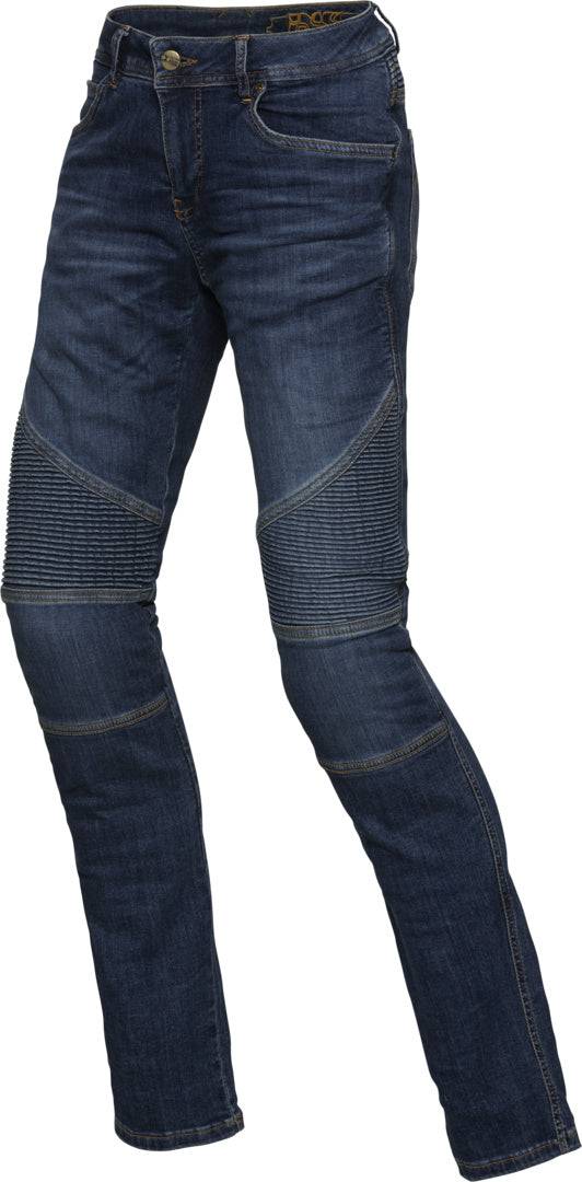 Blaue iXS Jeans Classic AR Damen Moto Hosen, bequeme Passform, aus robustem Denim, mit klassischen Nähdetails.