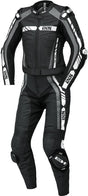 iXS Sport LD Damen Lederkombi RS-800 1.0, zweigeteilt, schwarz-grau-weiß, sportliche Motorrad-Kombination in Leder