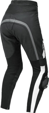 iXS Sport LD Damen Lederkombi RS-800 1.0, 2-teilig, schwarz-grau-weiß, sportliche Motorradbekleidung, Nahaufnahme