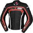 Schwarze, rote und weiße iXS Jacke Sport LD RS-600 1.0, Touring-Jacke mit sportlichem Design, sichtbar auf dem Bild.