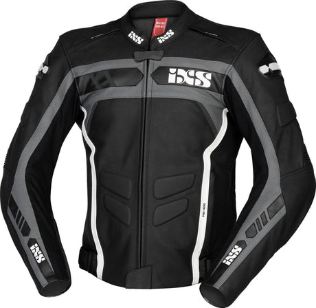 Schwarze, graue und weiße iXS Jacke Sport LD RS-600 1.0 für Touren, langlebiges Textil, sportliches Design, auf einem modell getragen