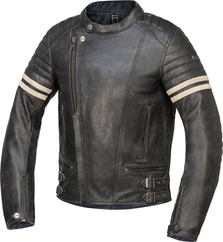 Schwarze iXS Classic LD Jacke Andy, klassische Jacken-Design, aus robustem Material, mit Reißverschlüssen und sportlichem Schnitt.