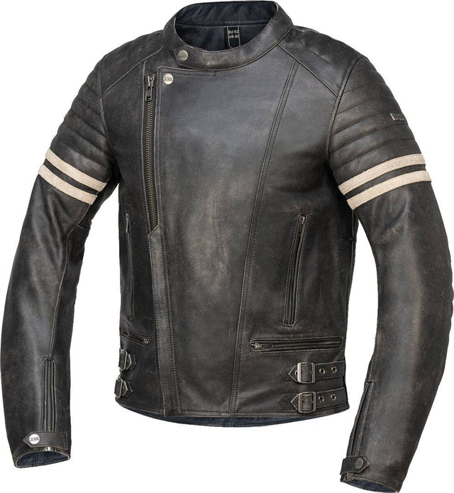 Schwarze iXS Classic LD Jacke Andy, klassische Jacken-Design, aus robustem Material, mit Reißverschlüssen und sportlichem Schnitt.