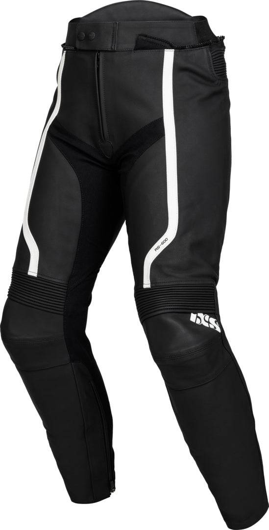 Schwarze und weiße iXS Hose Sport LD RS-600 1.0 für Touring, bequem und strapazierfähig, mit sportlichem Design.