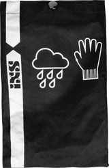 Schwarze iXS Regen-Handschuhe Virus 4.0 aus wasserabweisendem Material, geeignet für nasse Wetterbedingungen.