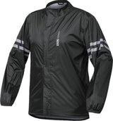 Schwarze iXS Regenjacke Light aus Regenbekleidung, wasserdicht und atmungsaktiv, sichtbar im Detail.