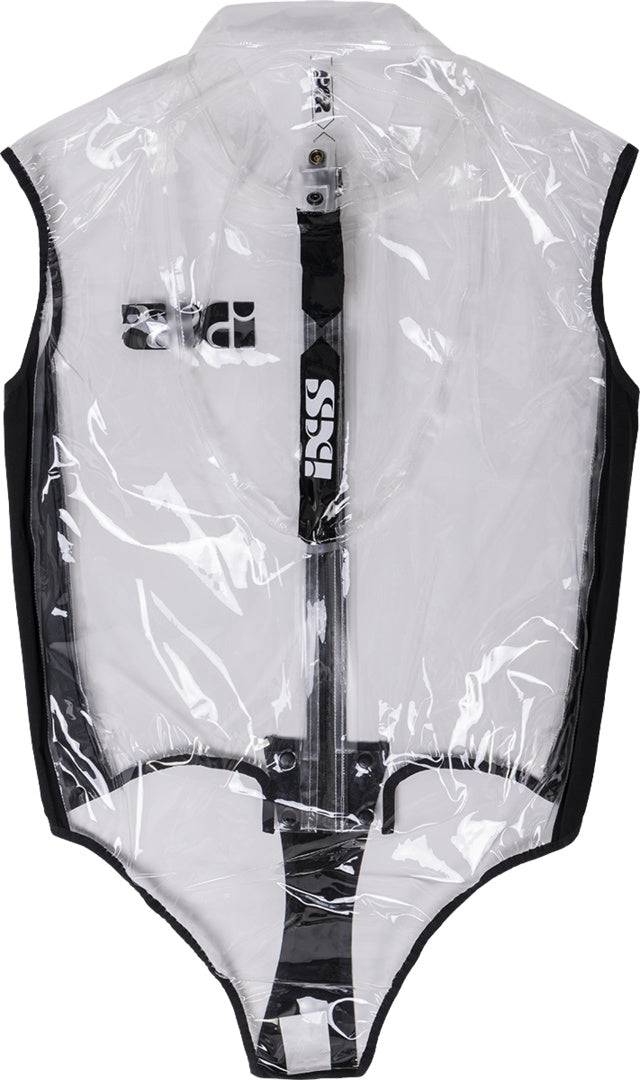 Transparente iXS Regenbekleidung für den Oberkörper, wasserabweisend und bequem, ideal für nasses Wetter.
