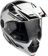 iXS Klapphelm Venture 1.0 in Schwarz-Weiß-Anthrazit, klappbarer Motorradhelm mit Visier und Belüftung