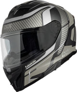 Schwarzer matt-silberner iXS Integralhelm iXS912 SV 2.0 Blade mit Visier und Belüftungsöffnungen, komfortabler Schutz für den Motorradhelm