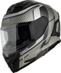 Schwarzer matt-silberner iXS Integralhelm iXS912 SV 2.0 Blade mit Visier und Belüftungsöffnungen, komfortabler Schutz für den Motorradhelm