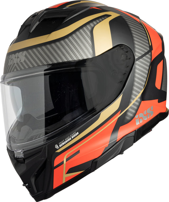 Schwarz-roter iXS Integralhelm iXS912 SV 2.0 Blade mit matt finish, Sichtfenster, Belüftungsöffnungen und sicherem Verschluss