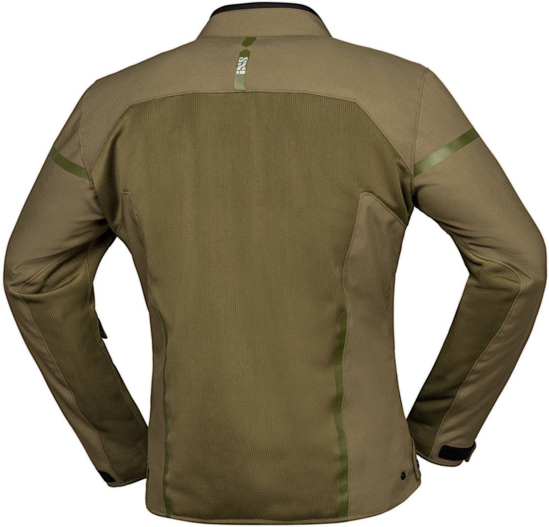 iXS Tour Jacke Oxy-Air in Oliv, robuste Touring-Jacke mit atmungsaktivem Material und reflektierenden Details.