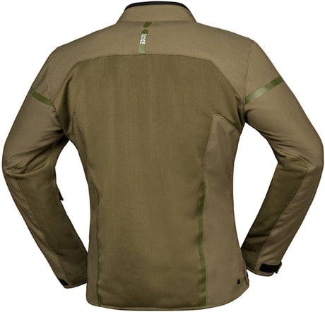 iXS Tour Jacke Oxy-Air in Oliv, robuste Touring-Jacke mit atmungsaktivem Material und reflektierenden Details.