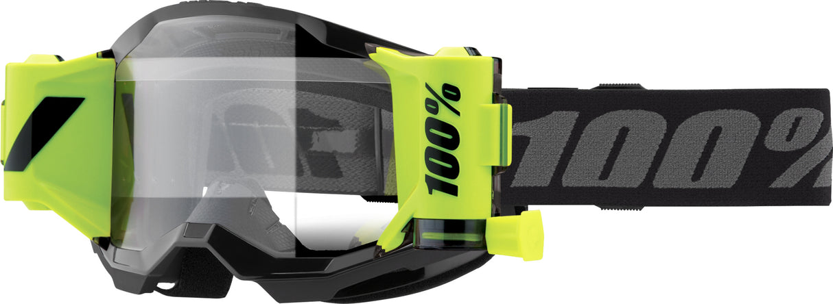 100% Motocrossbrille Strata 2 Forecast Black - Clear Lens