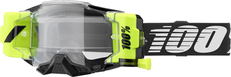 100% Armega FORECAST Motocrossbrille Black - Clear Lens
