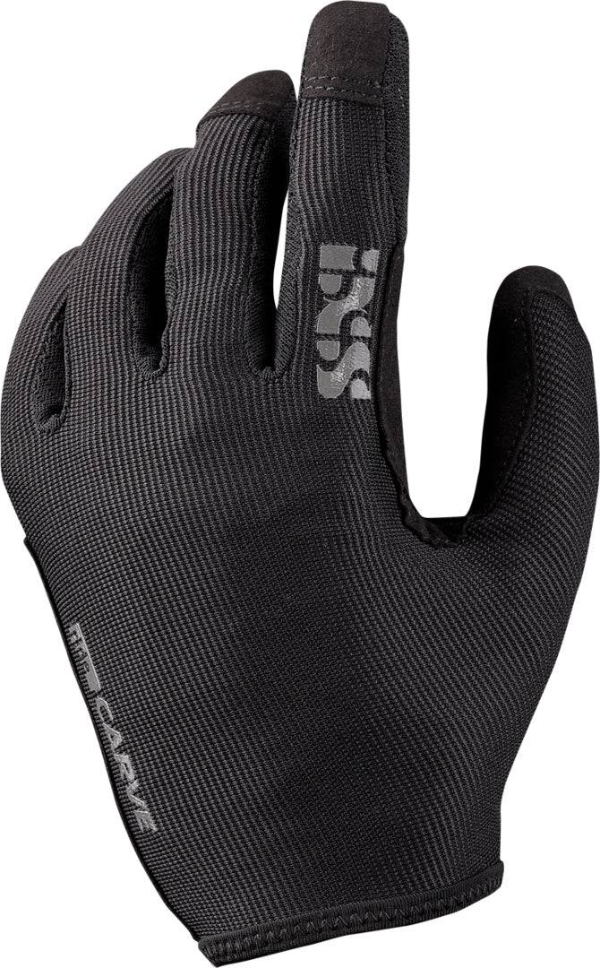 Schwarze iXS Carve Handschuhe für Kinder, rutschfeste Handschuhe mit gepolstertem Design, für sicheren Fahrradschutz