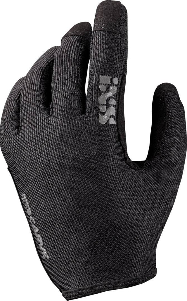 Schwarze iXS Carve Handschuhe für Kinder, rutschfeste Handschuhe mit gepolstertem Design, für sicheren Fahrradschutz